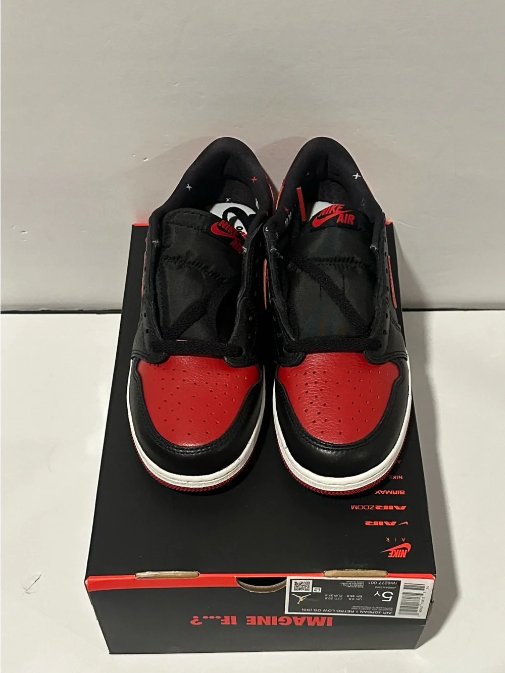 AJ1 Retro Low OG ‘Banned’ (GS) Sz 5 (IW6277-001)